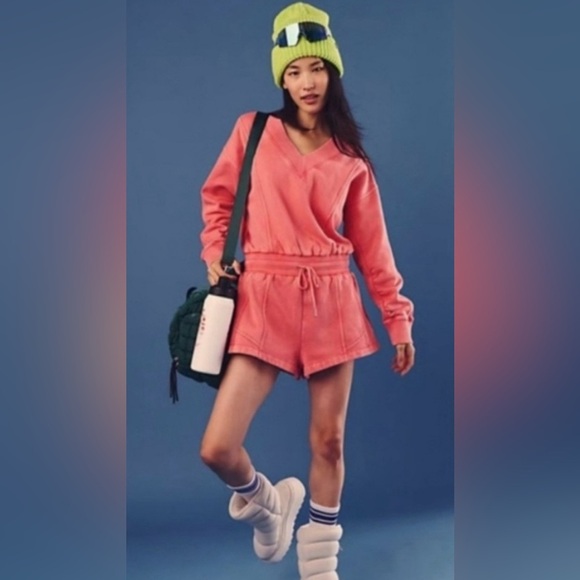 Free People FP Movement Intercept Romper NWOT Hibiscus Pink Small - Picture 8 of 8